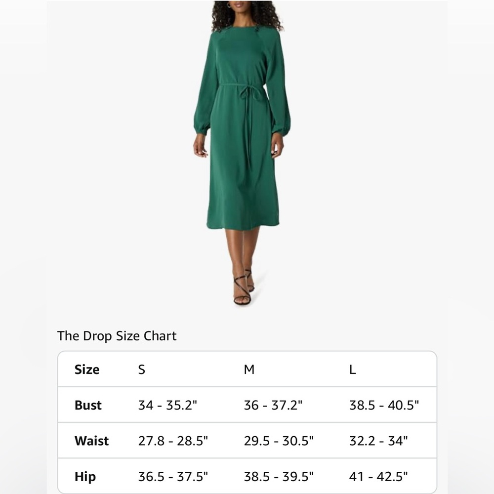 The Drop Women's Standard Dolman Balloon Sleeve Belted Midi Dress - Picture 9 of 11